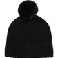 Wool/Cashmere Honeycomb Beanie in color Black