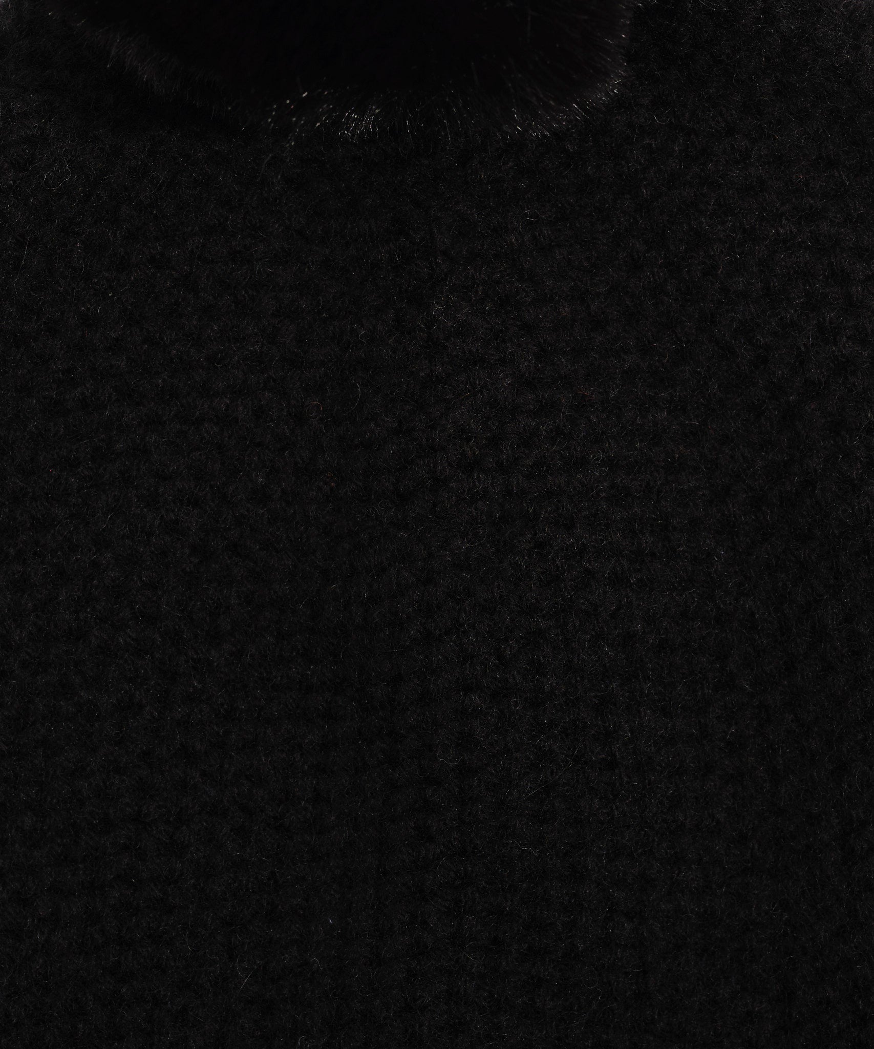 Wool/Cashmere Honeycomb Beanie in color Black