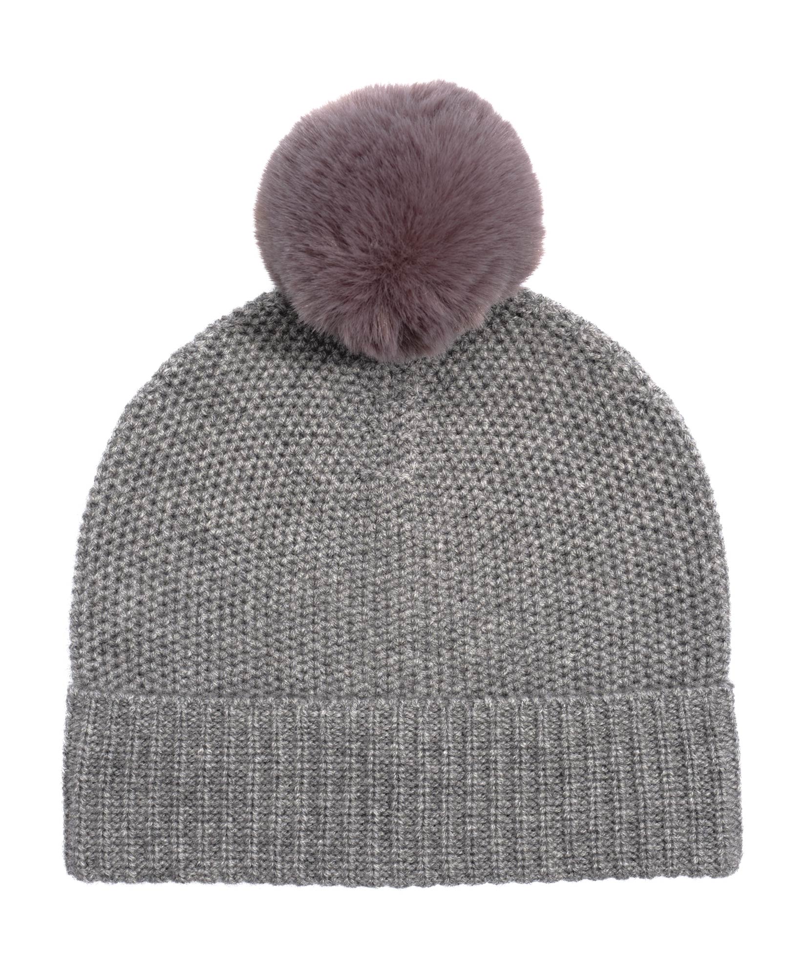 Wool/Cashmere Honeycomb Beanie in color Granite Heather