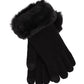 Wool/Cashmere Honeycomb Gloves in color Black