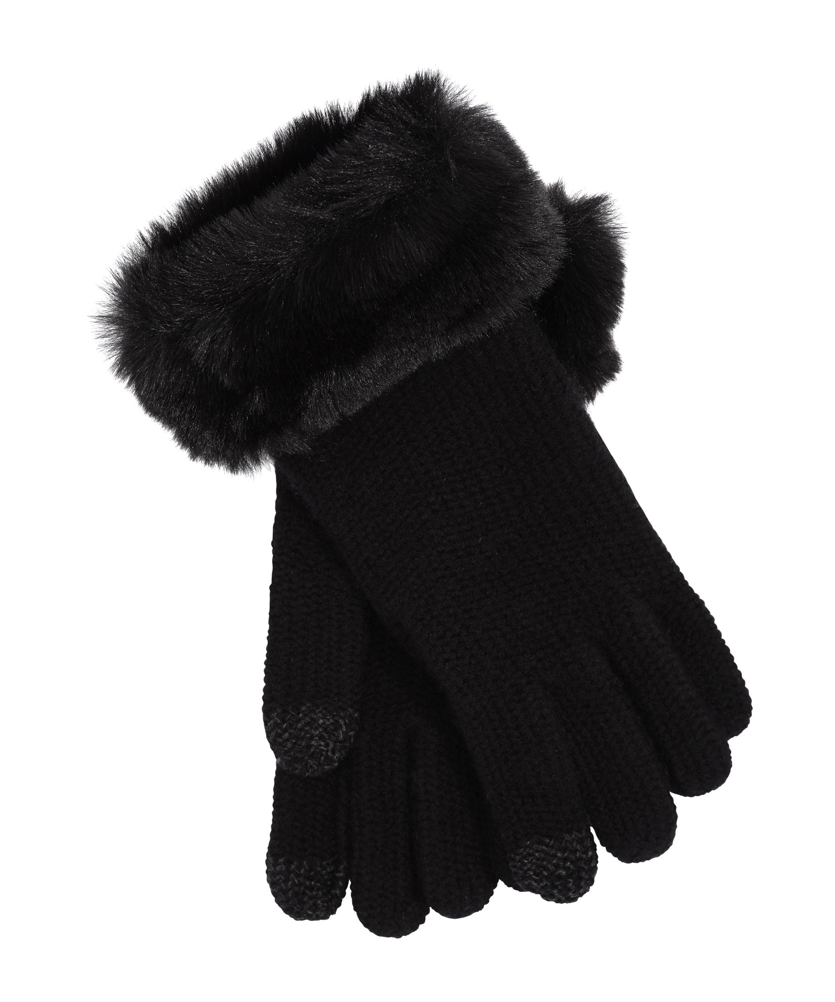 Wool/Cashmere Honeycomb Gloves in color Black