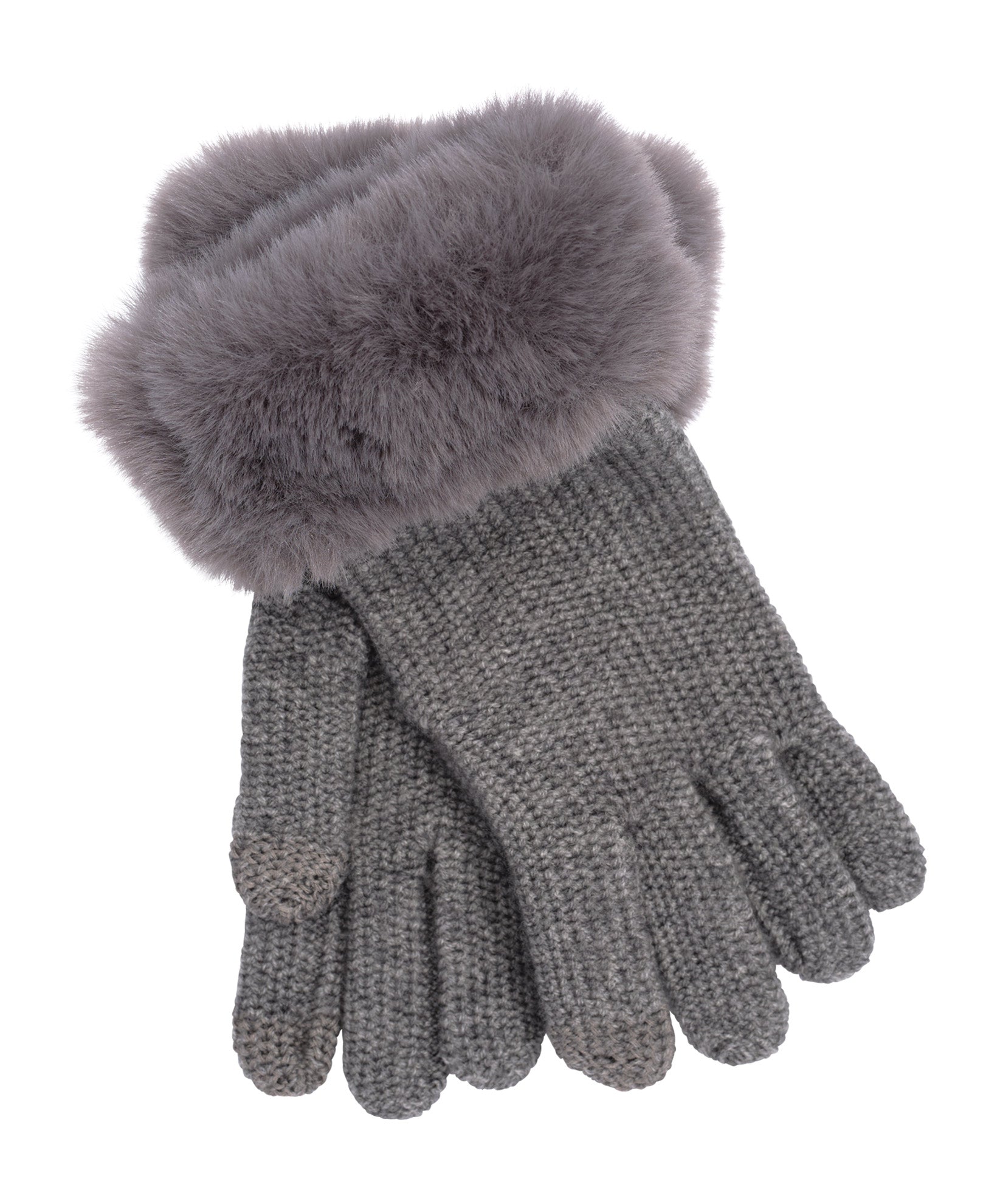 Wool/Cashmere Honeycomb Gloves in color Granite Heather