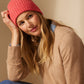 Wide Rib Beanie in color dahlia