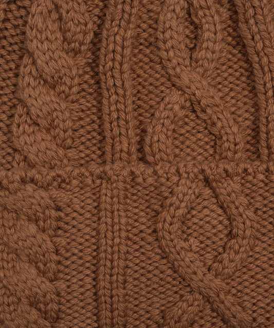 Mixed Cable Hat in color Nutmeg