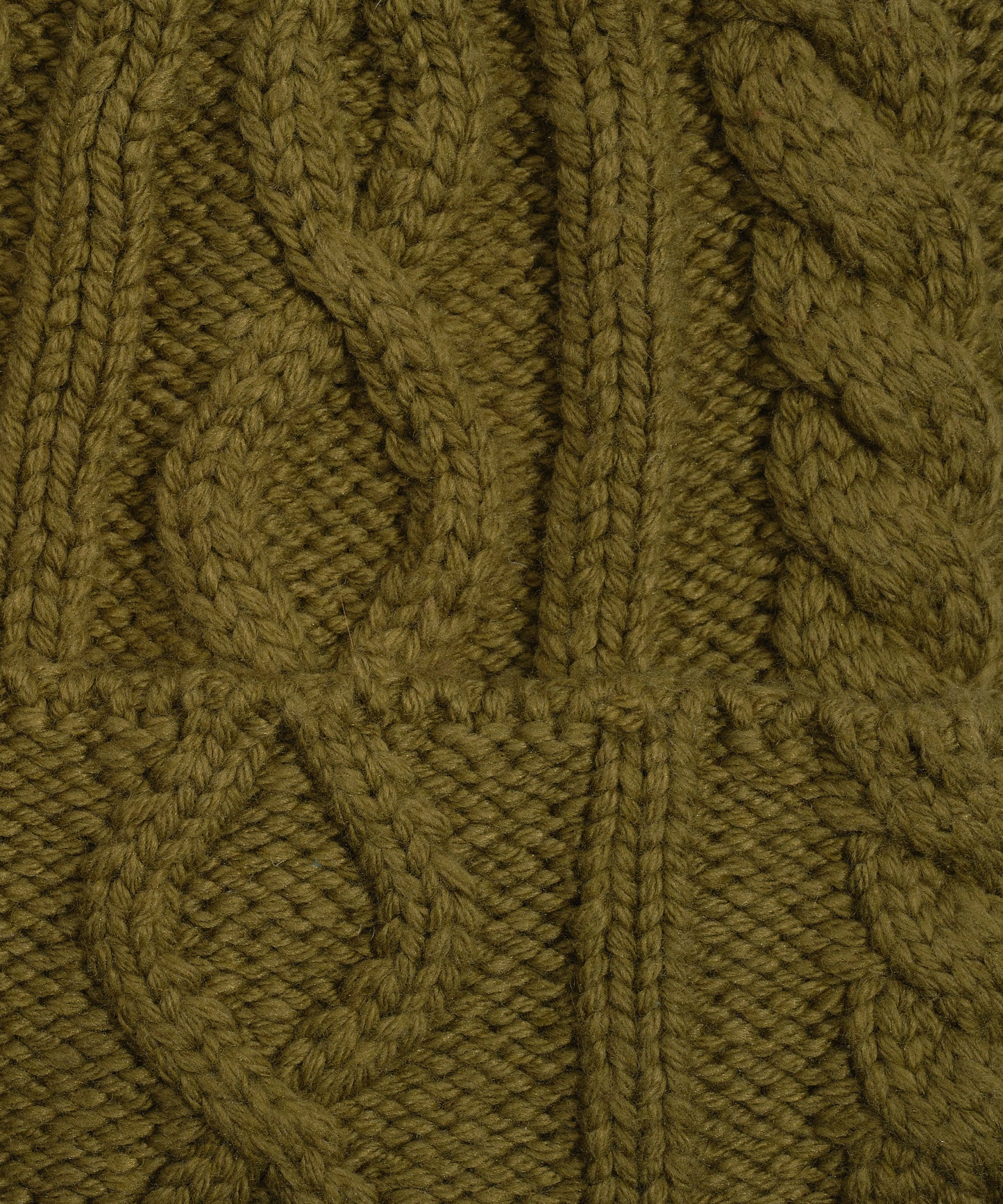 Mixed Cable Hat in color Olive