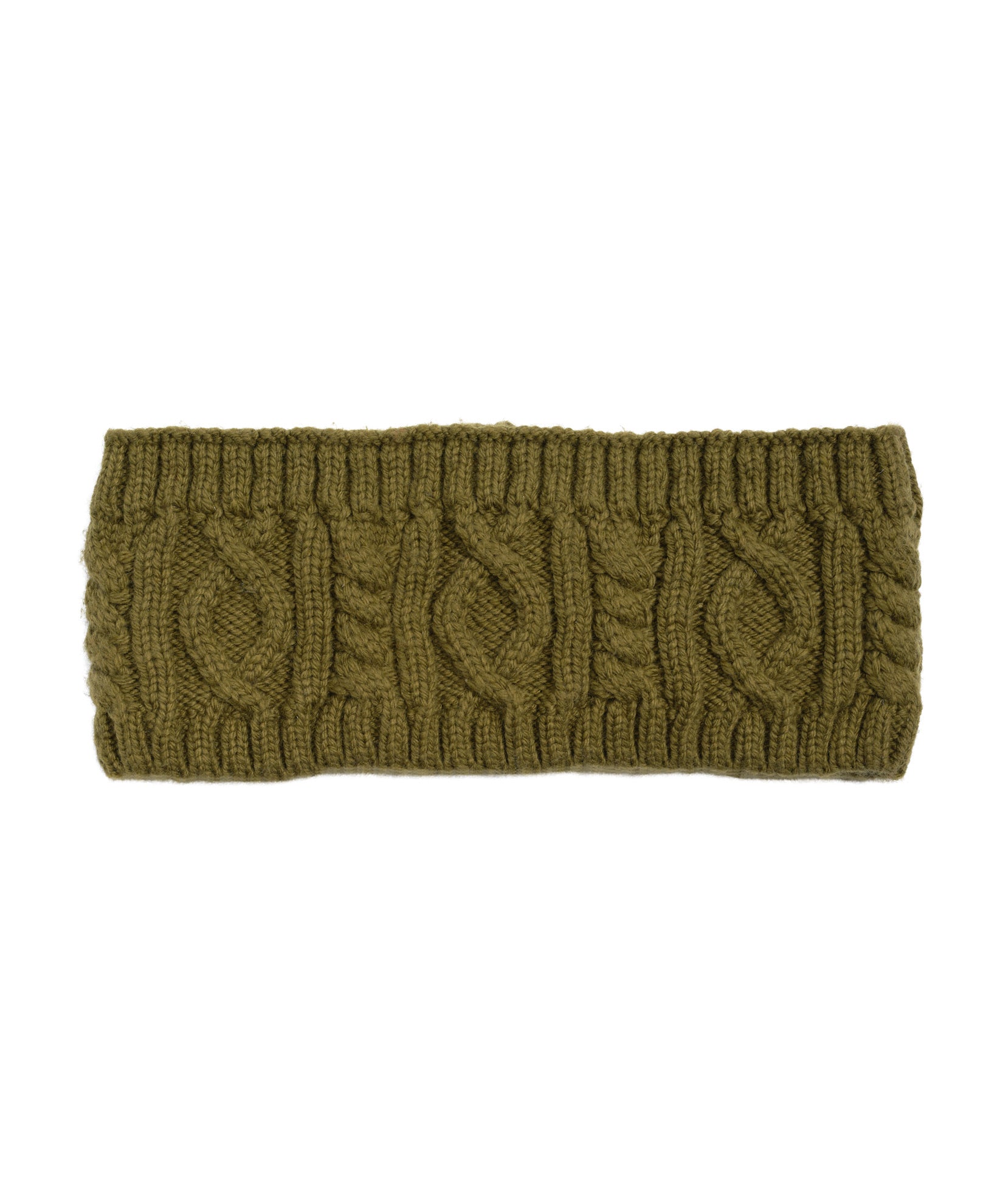 Mixed Cable Headband in color Olive