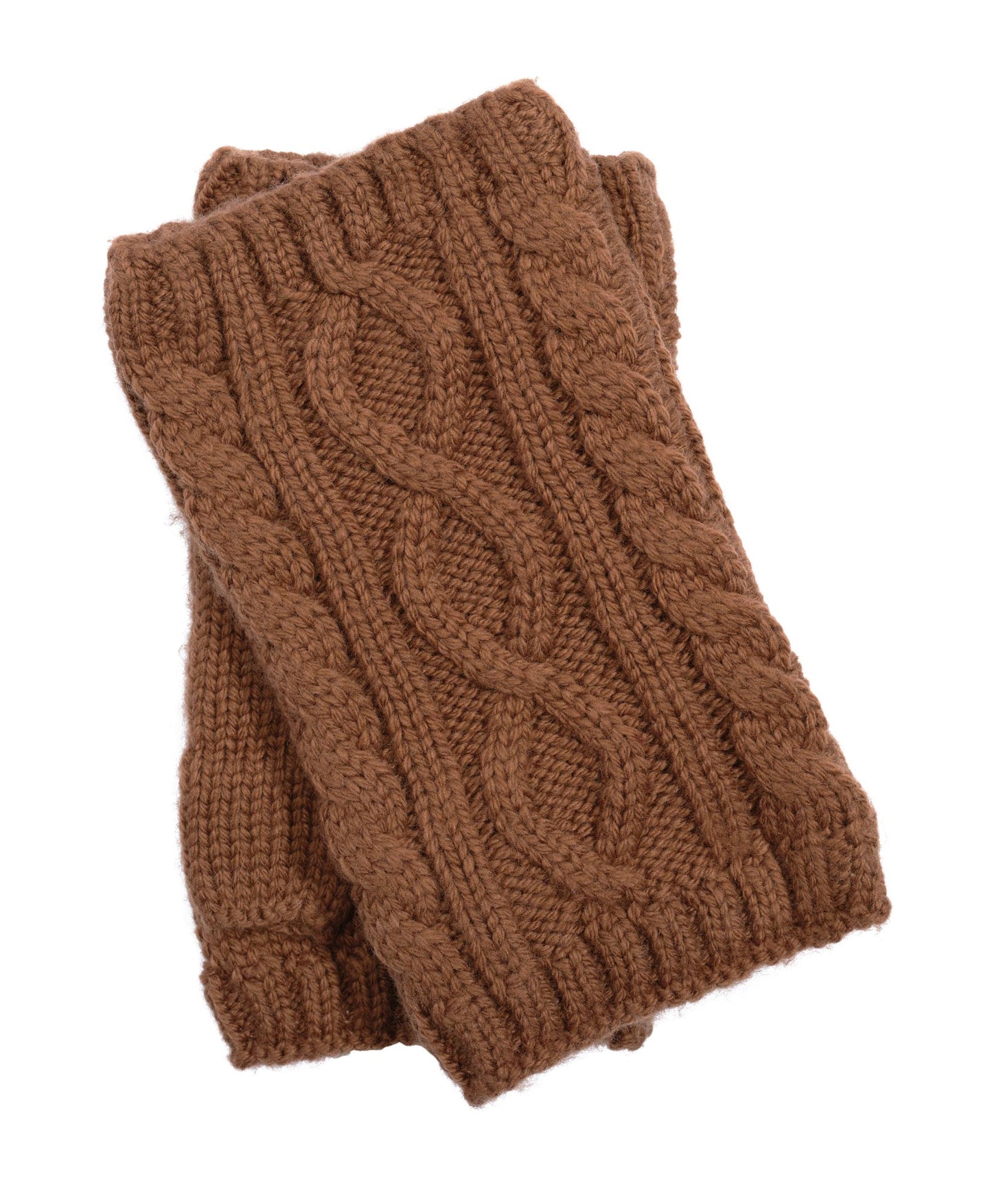 Mixed Cable Handwarmer in color Nutmeg