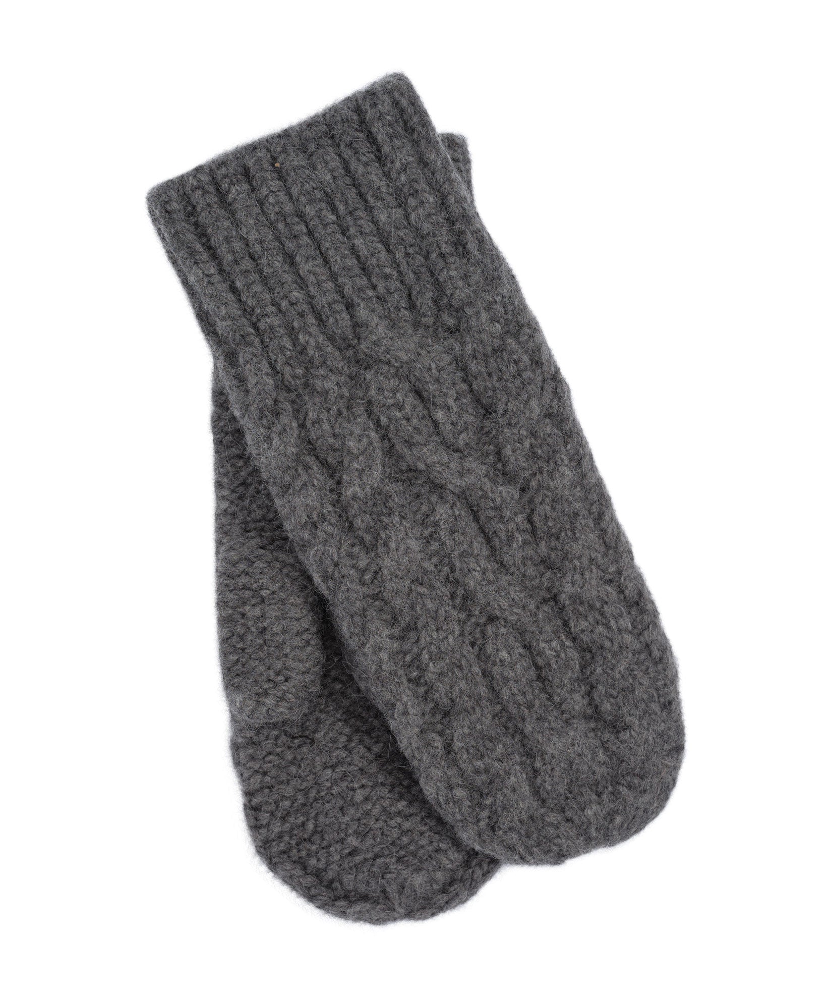 Jumbo Cable Mittens in color Charcoal Heather