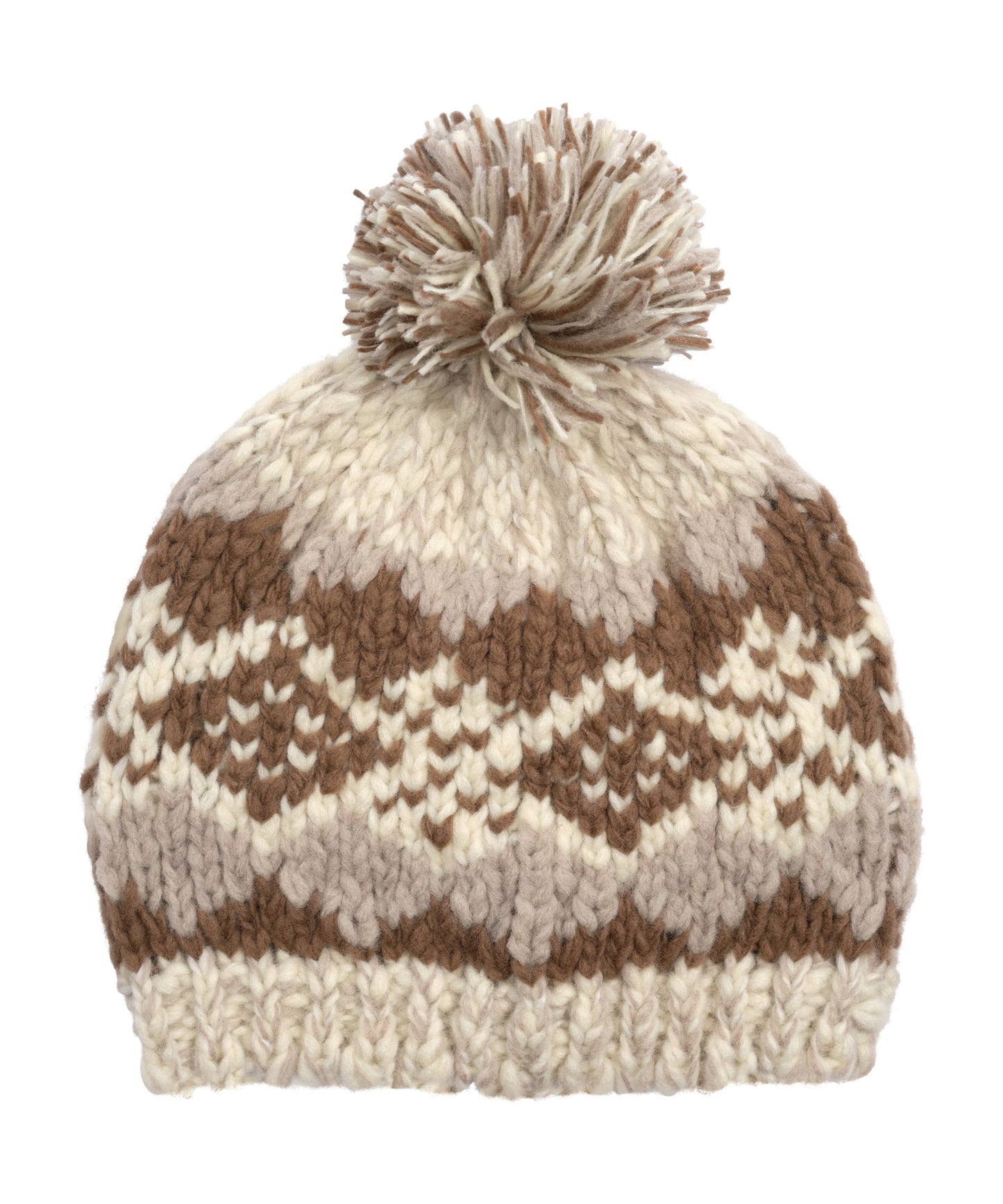 Graphic Fairisle Beanie in color Pebble