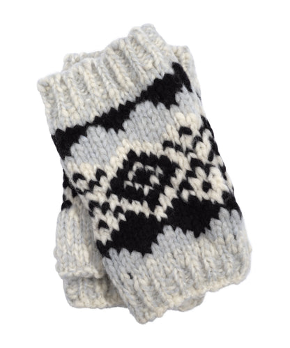 Graphic Fairisle Hand Warmer in color Black/Cream