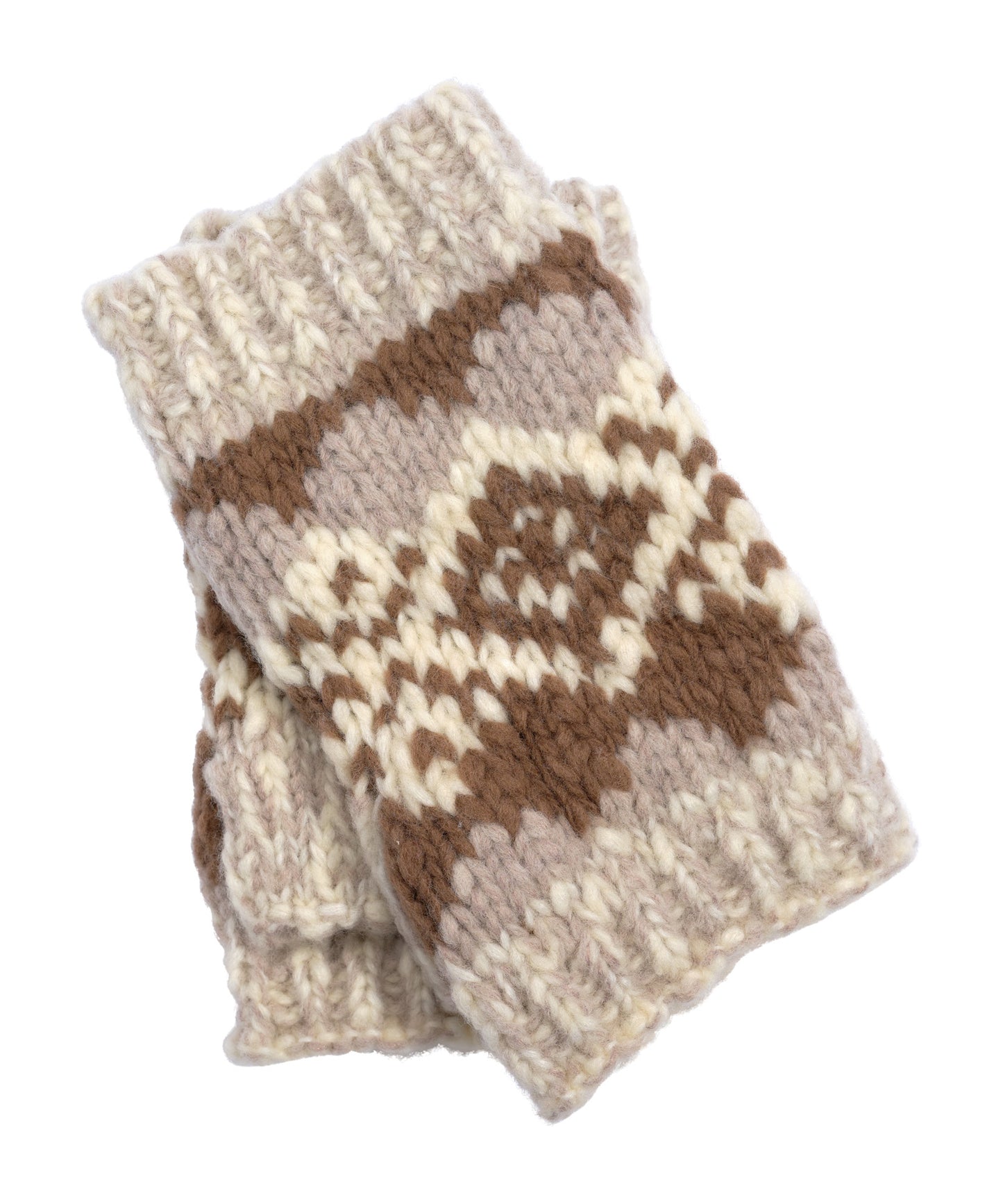 Graphic Fairisle Hand Warmer in color Pebble