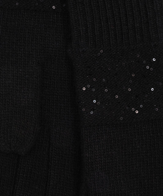 Sequin Glove in color Black