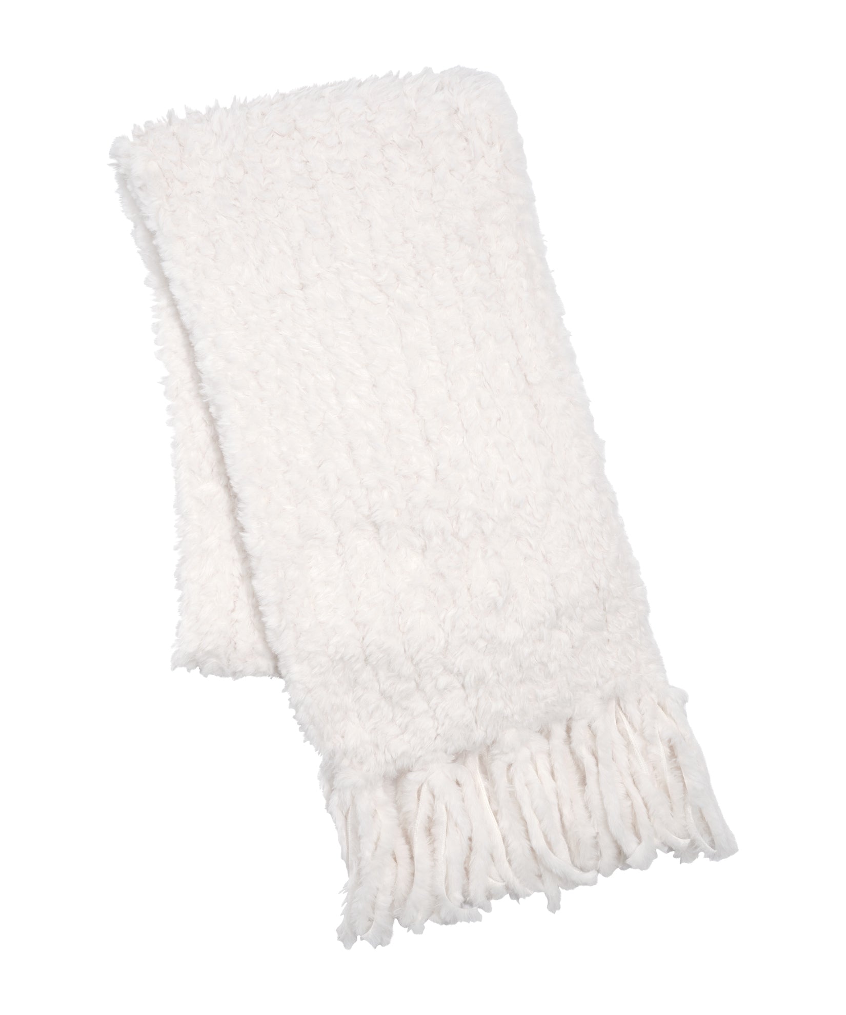 Plush Fur Scarf in color Cream