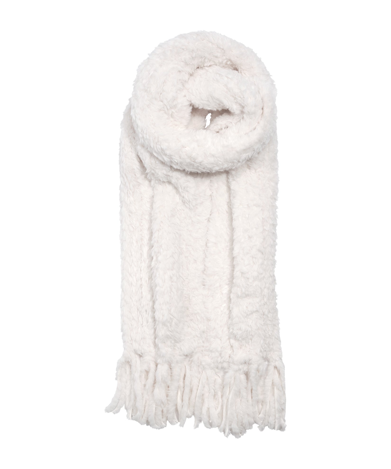 Plush Fur Scarf in color Cream