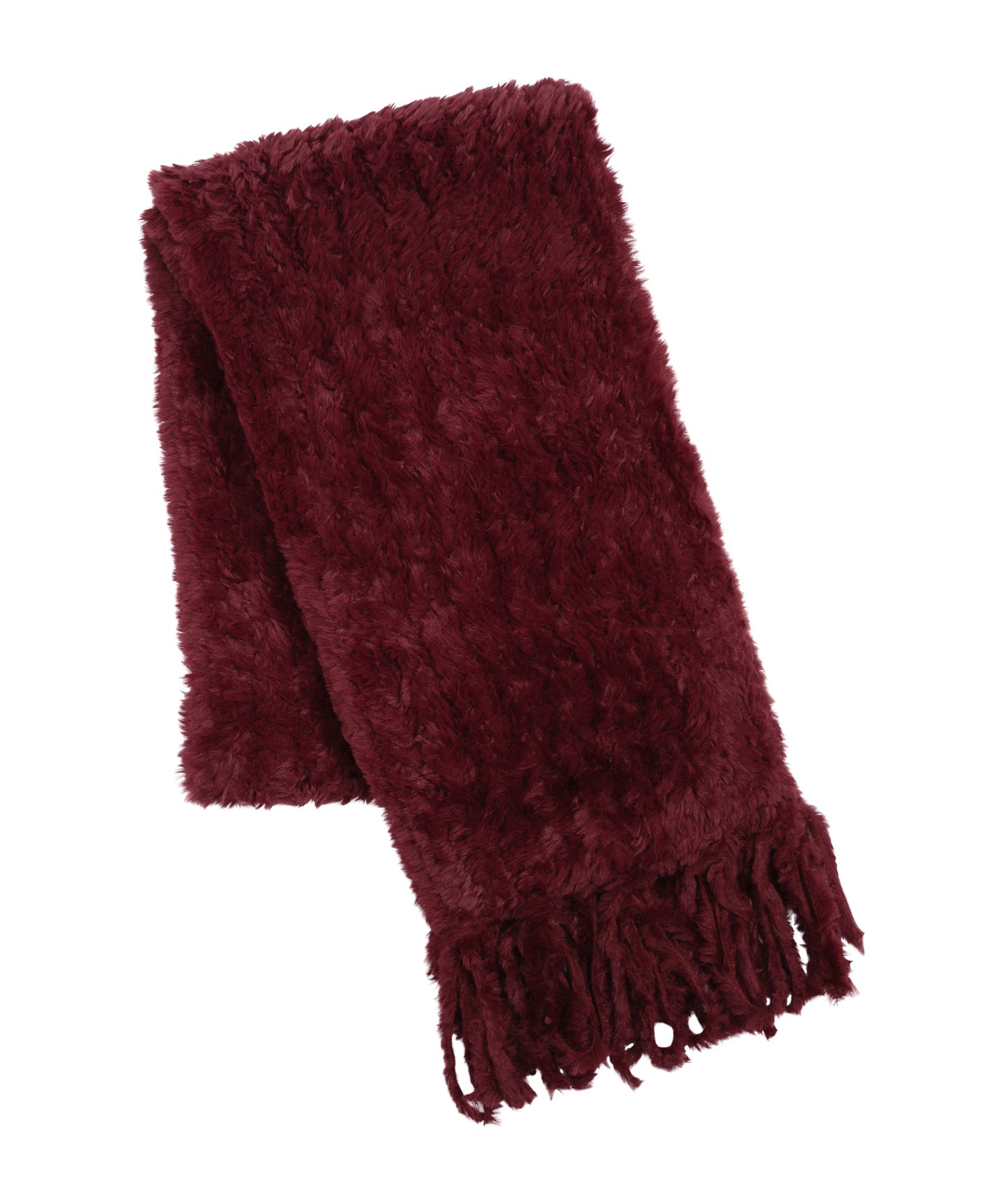 Plush Fur Scarf in color Wine