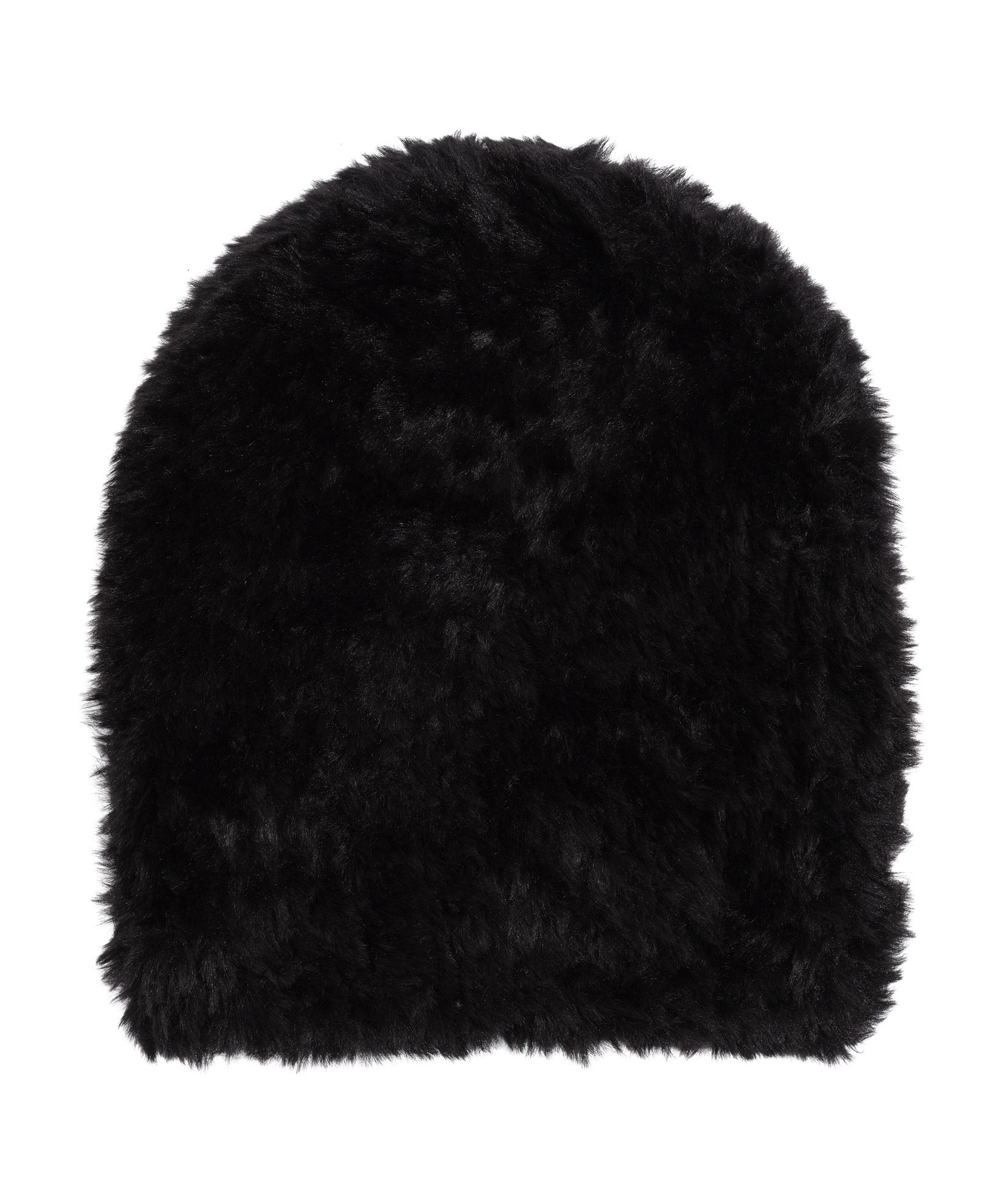 Plush Fur Beanie in color Black