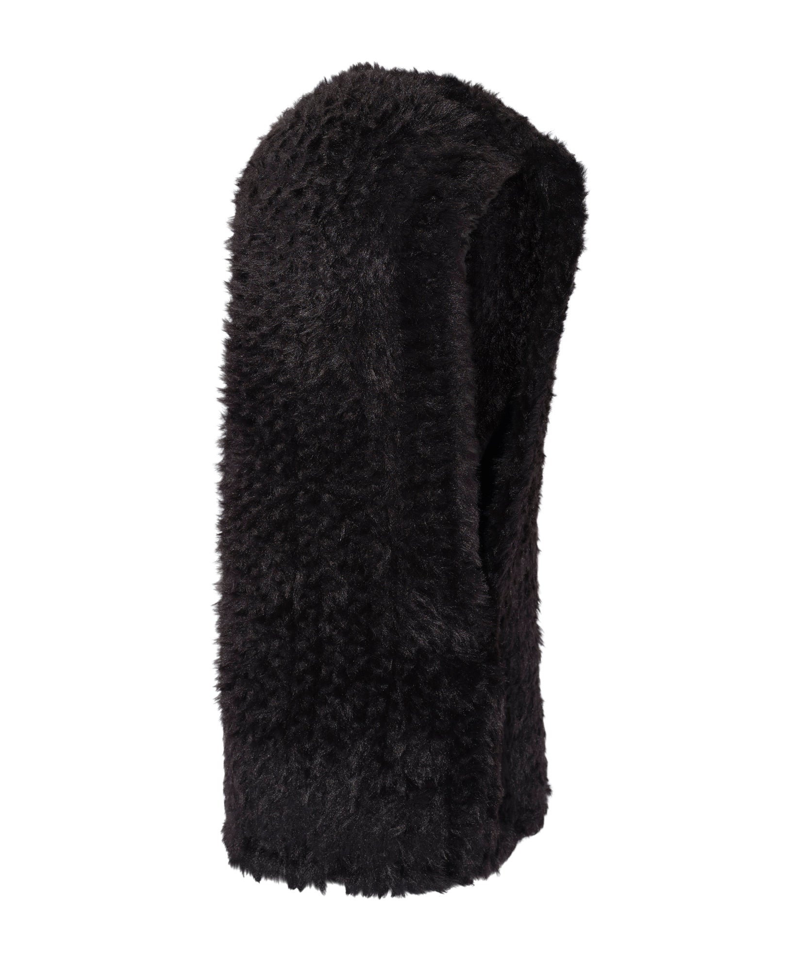 Plush Fur Balaclava in color Black