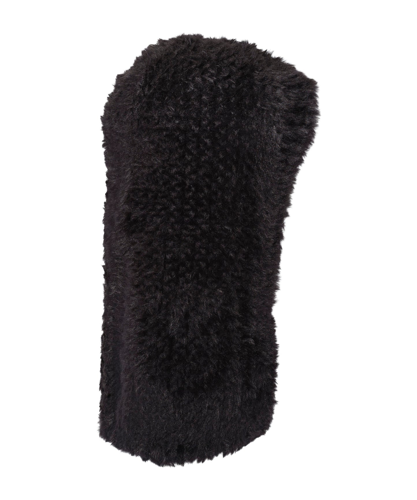 Plush Fur Balaclava in color Black