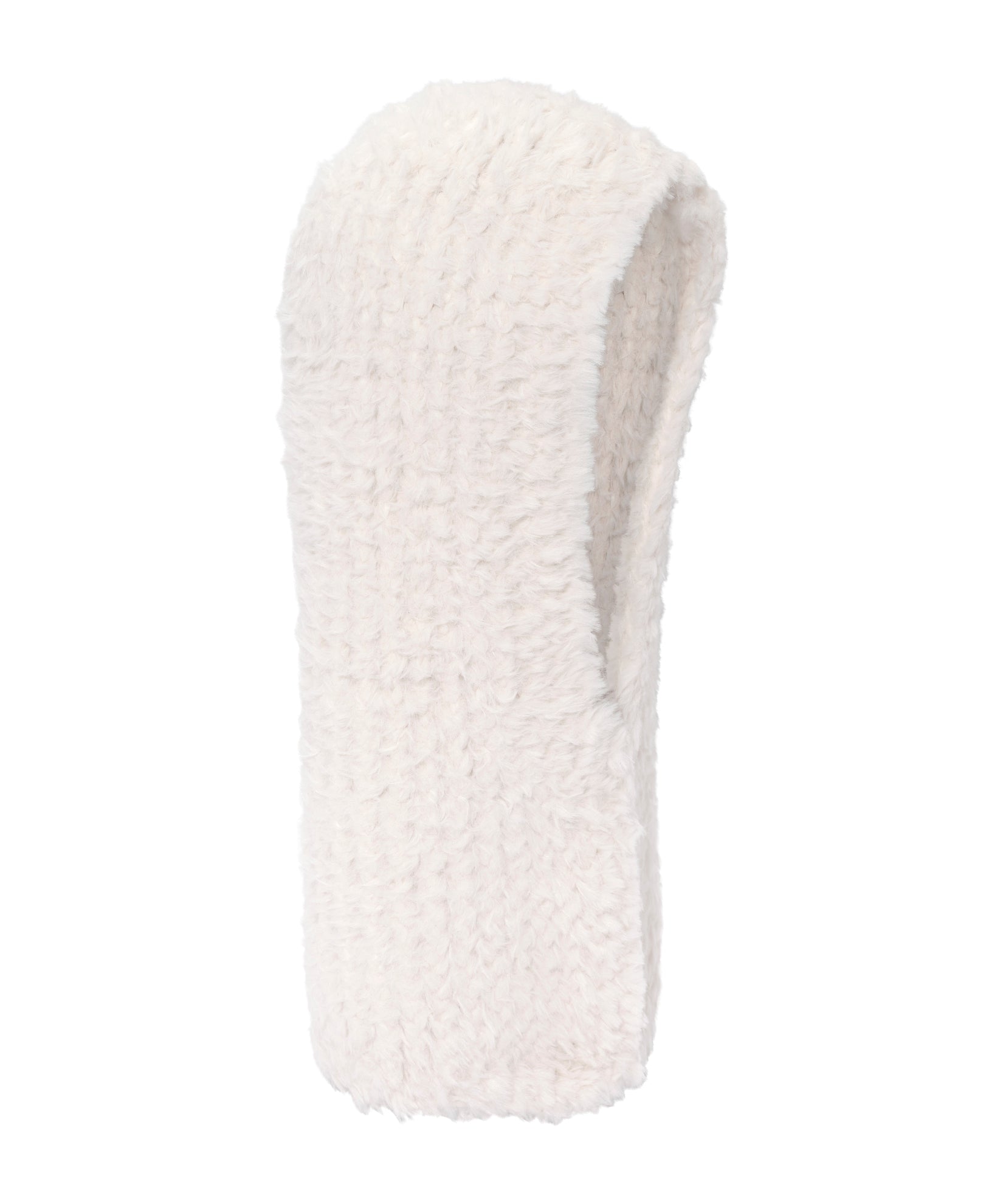 Plush Fur Balaclava in color Cream