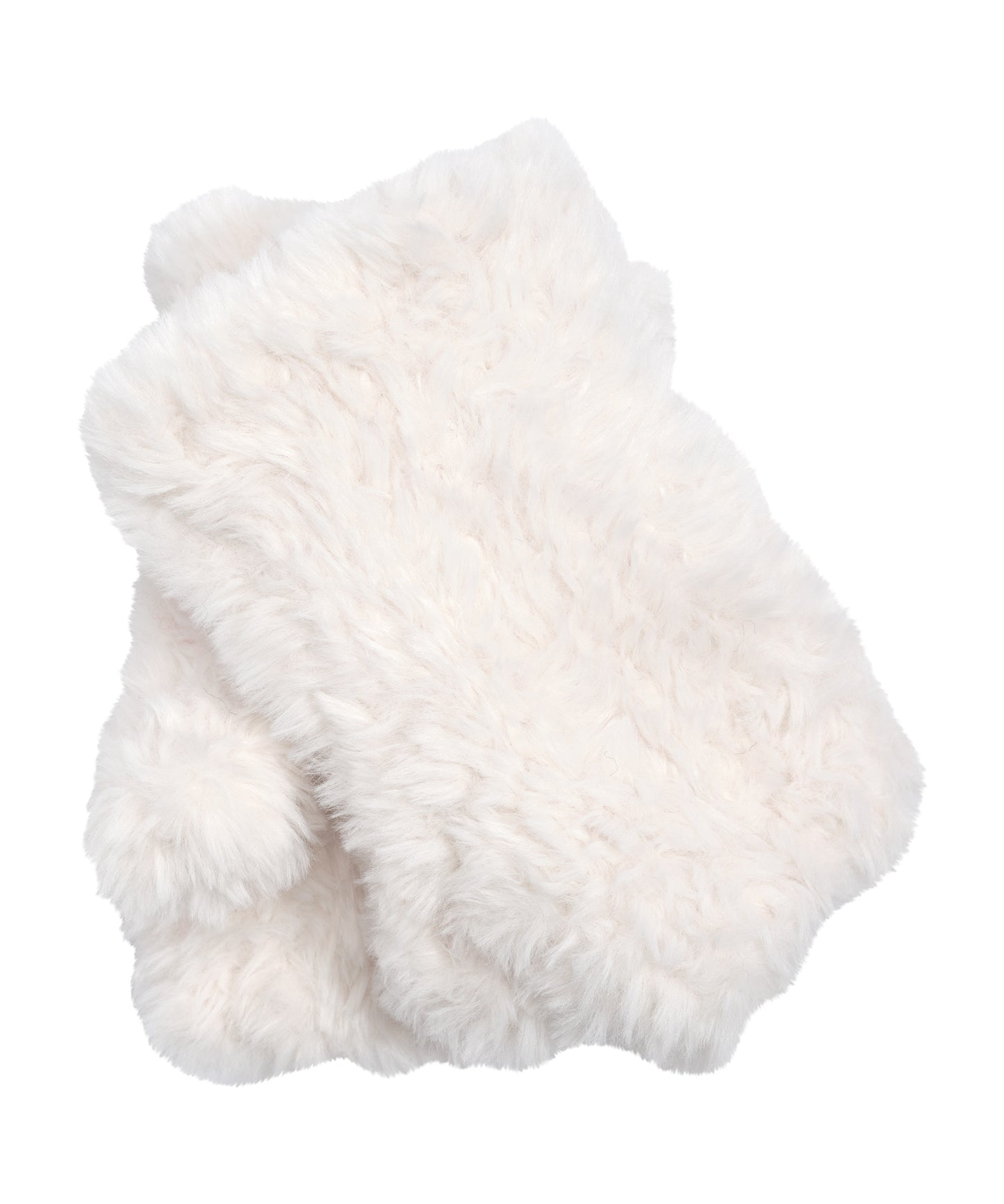 Plush Fur Fingerless Gloves in color Cream