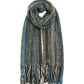 Ec0824 Microstripe Netting Stitch Scarf in color Blue Spruce