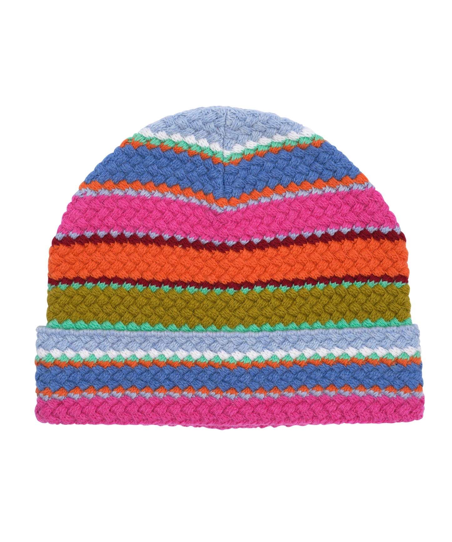 Stripe Basketweave Beanie in color Multi