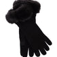 Wool/Cashmere Zip Glove in color Black