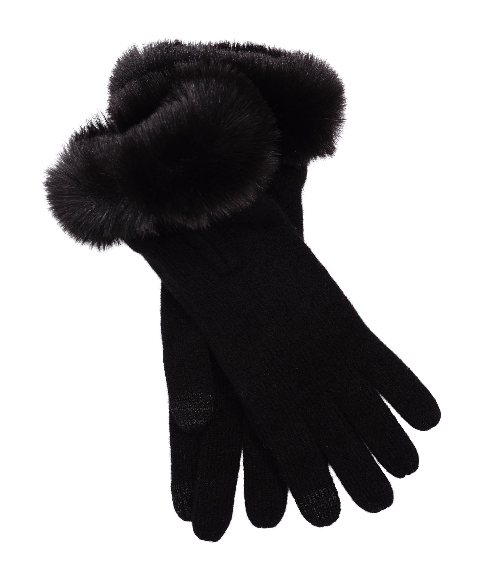 Wool/Cashmere Zip Glove in color Black