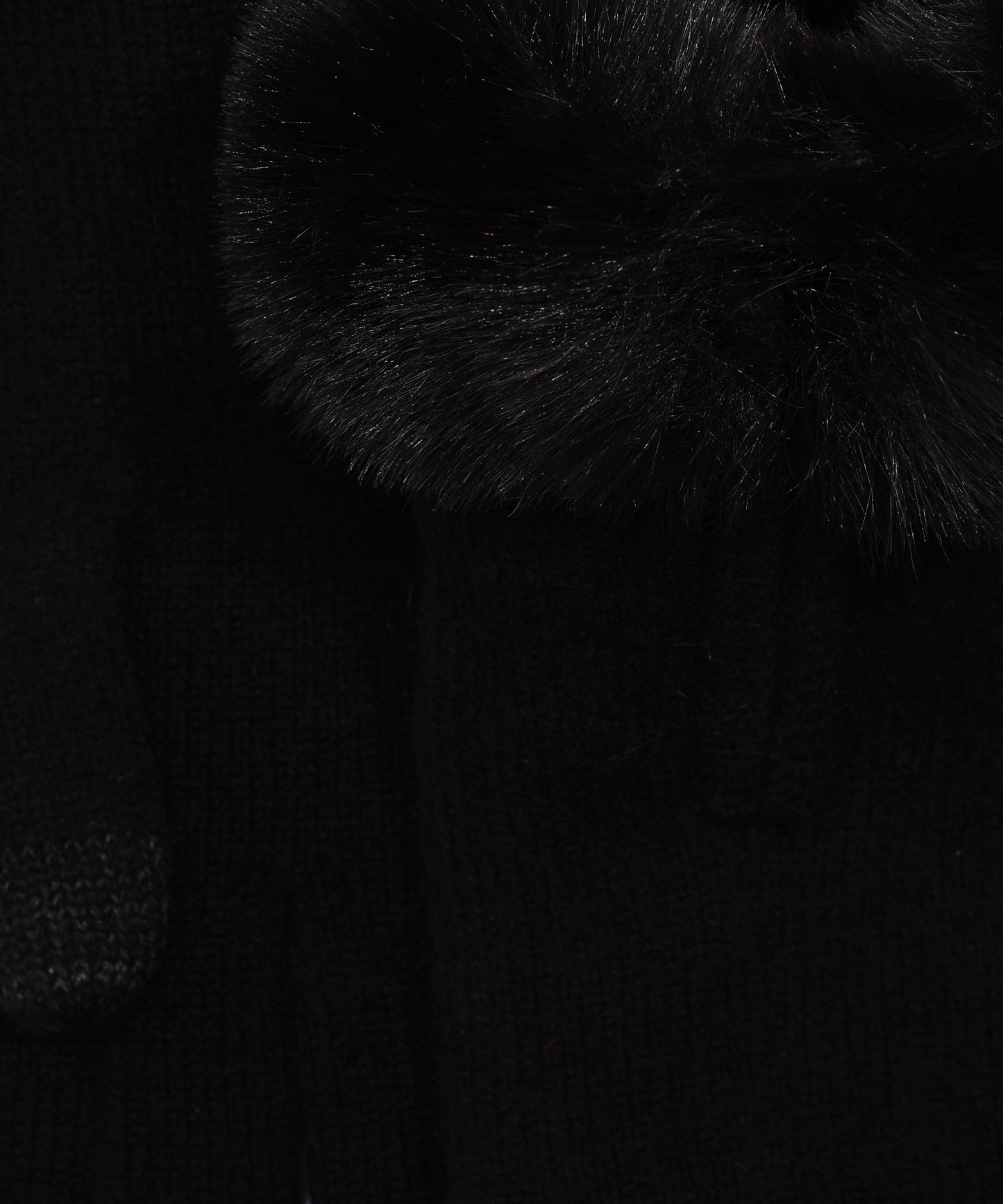 Wool/Cashmere Zip Glove in color Black