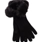 Wool/Cashmere Zip Glove in color Black