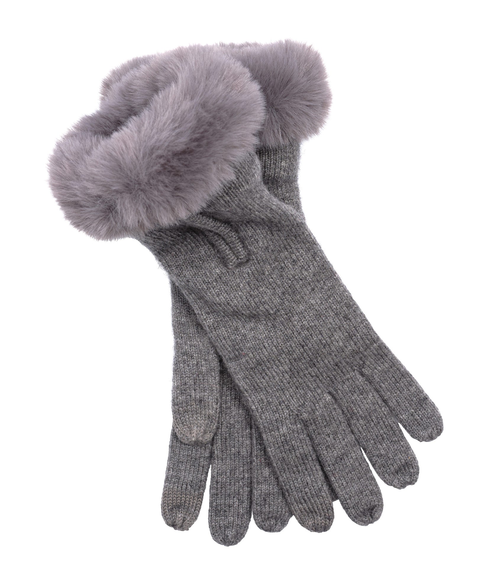 Wool/Cashmere Zip Glove in color Granite Heather