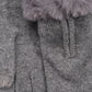 Wool/Cashmere Zip Glove in color Granite Heather