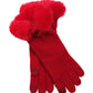 Wool/Cashmere Zip Glove in color Cherry