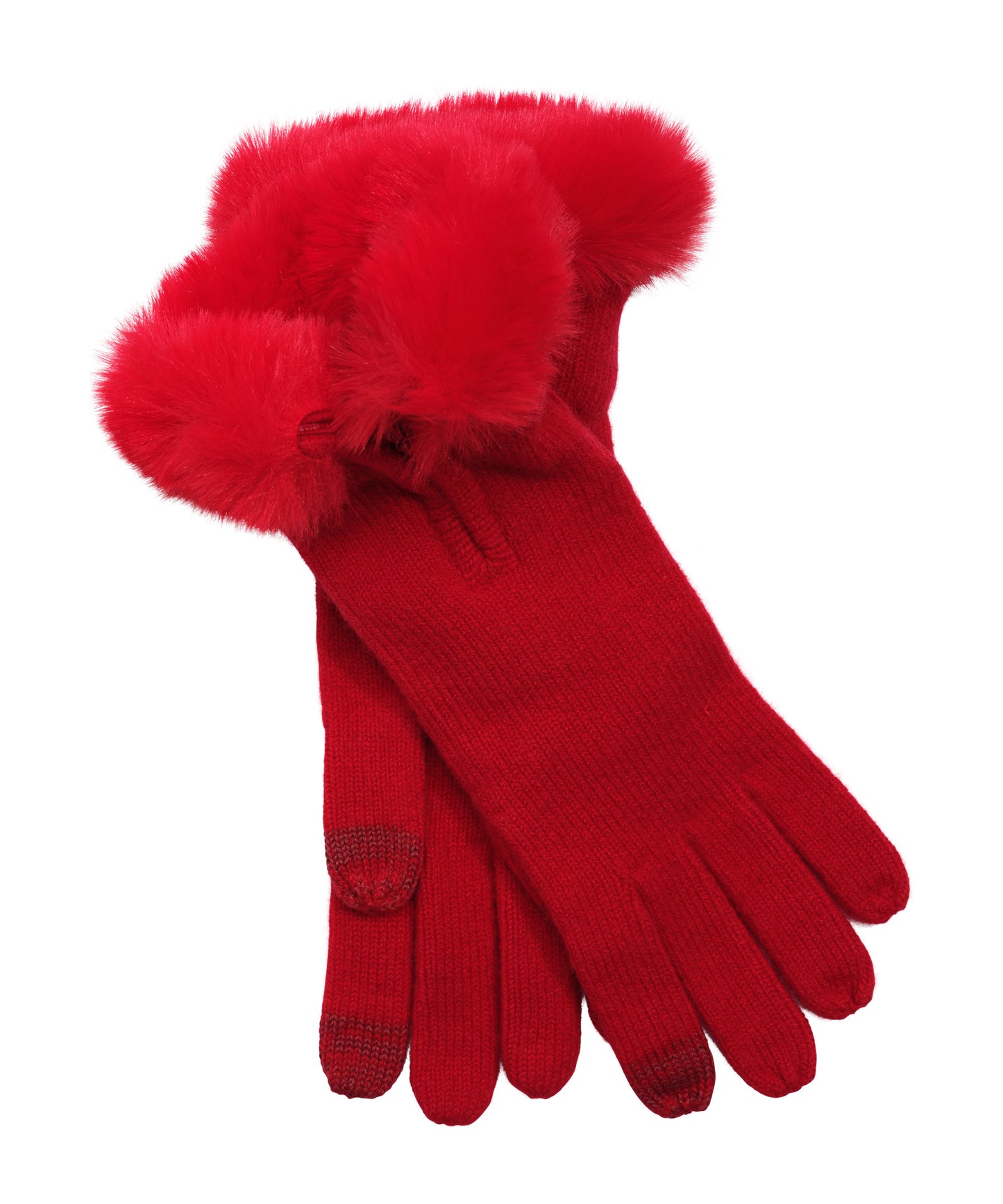 Wool/Cashmere Zip Glove in color Cherry