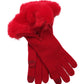 Wool/Cashmere Zip Glove in color Cherry