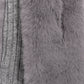 Faux Fur Pull Through With Knit Lining in color Granite Heather