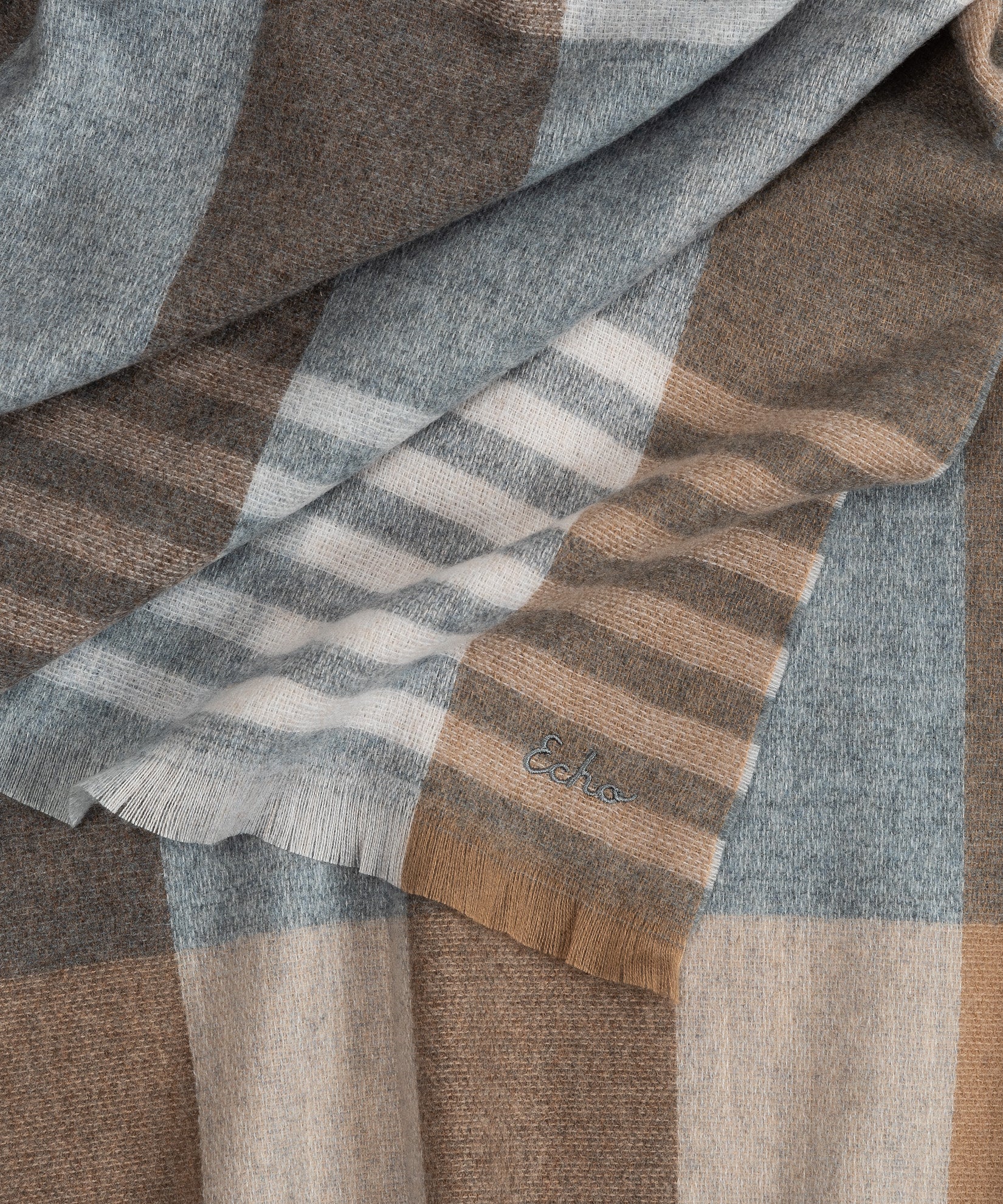 Gramercy Plaid Wrap in color grey heather