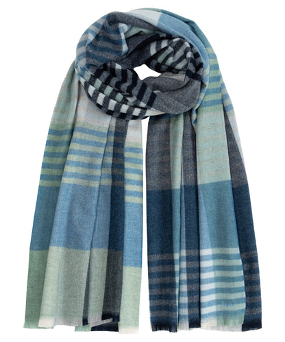 Gramercy Plaid Wrap in color french blue