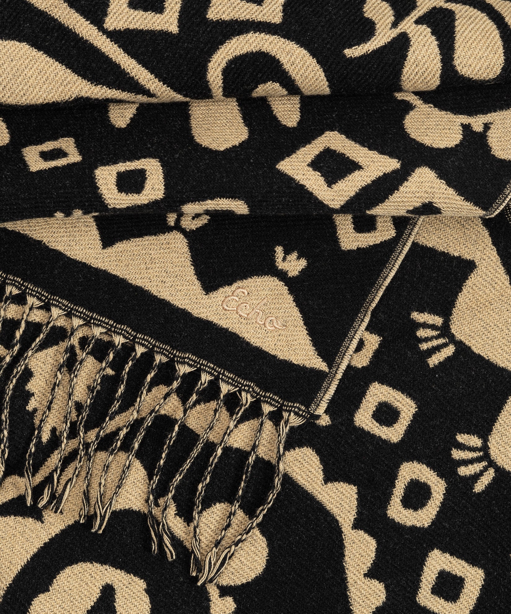Park Paisley Jacquard Scarf in color black