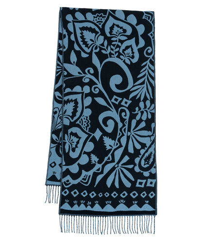Park Paisley Jacquard Scarf in color navy