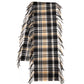 Vintage Plaid Side Fringe Scarf in color black