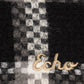 Vintage Plaid Side Fringe Scarf in color black