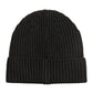 Basic Cardigan Stitch Beanie in color black