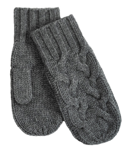 Park Cable Mitten in color dark grey