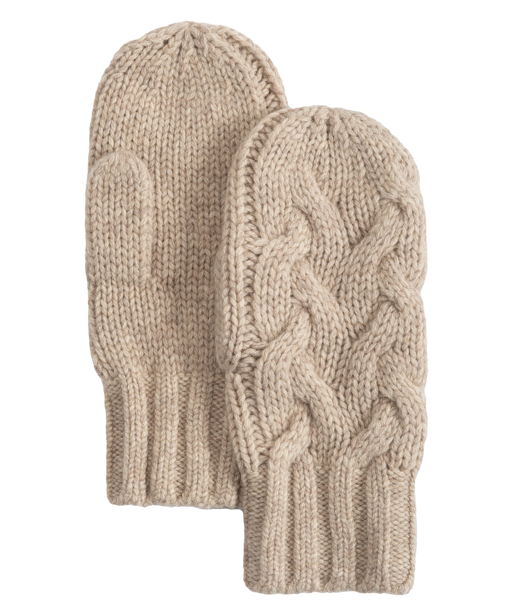 Park Cable Mitten in color farro heather