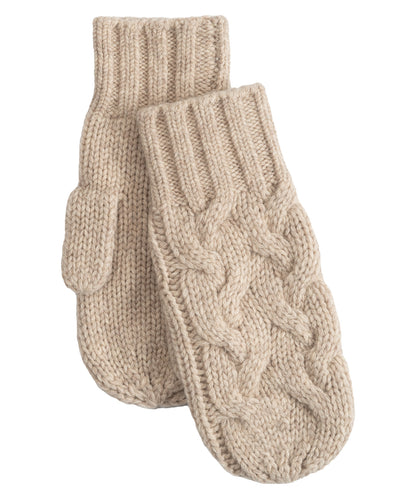 Park Cable Mitten in color farro heather