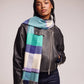 Oblong cubist plaid scarf in Ultramarine