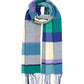 Oblong cubist plaid scarf in Ultramarine