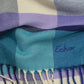 Oblong cubist plaid scarf in Ultramarine