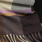Oblong cubist plaid scarf in Black and Beige